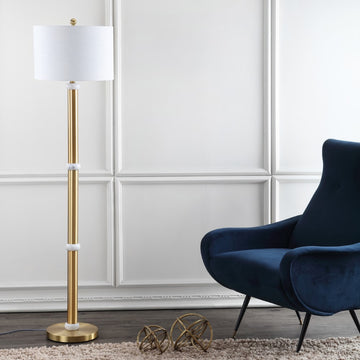 Gregory 60.5" Metal/Marble LED Floor Lamp - JONATHAN Y